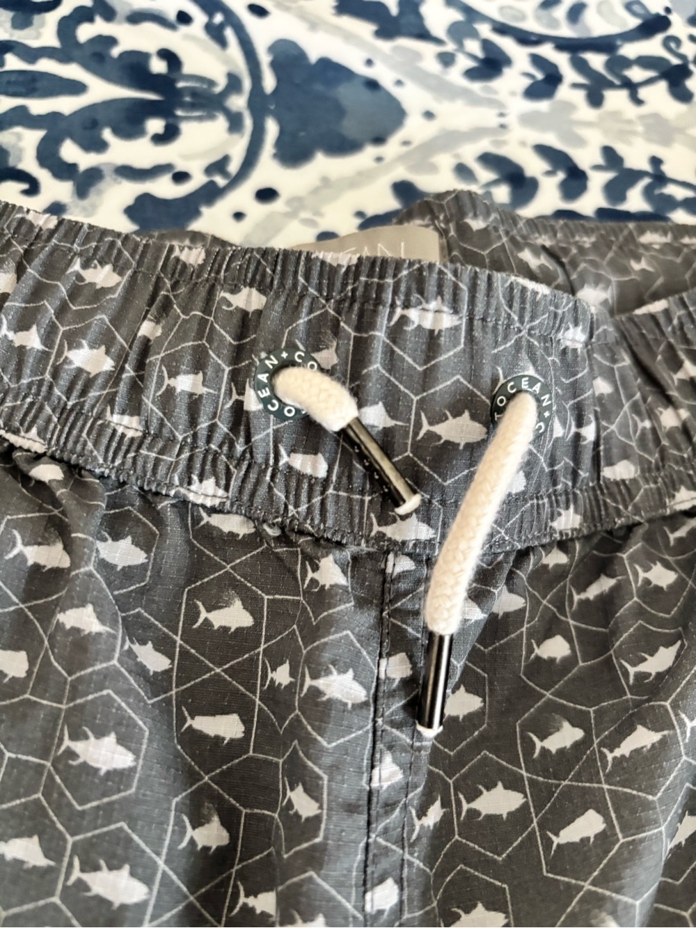Kids' Gray Patterned Drawstring Shorts - Picture 6 of 6